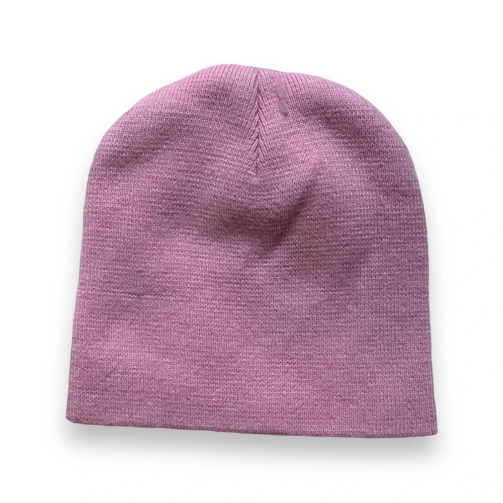 Pink y2k bedazzled angel beanie